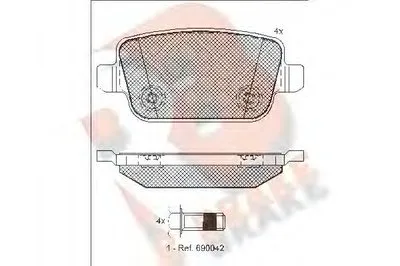 Комплект тормозных колодок, дисковый тормоз R BRAKE купить