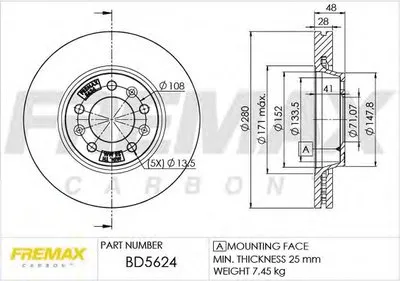 Тормозной диск Premium Carbon + FREMAX купить