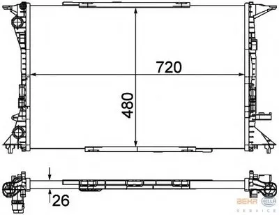 Радиатор, охлаждение двигателя BEHR HELLA SERVICE HELLA купить