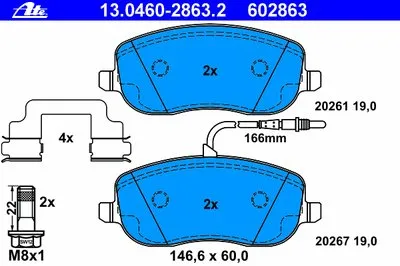 Комплект тормозных колодок, дисковый тормоз ATE купить