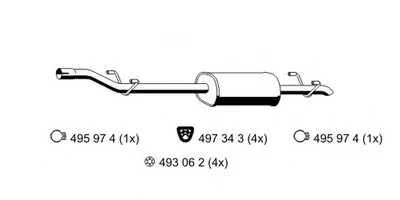 Средний глушитель выхлопных газов ERNST купить