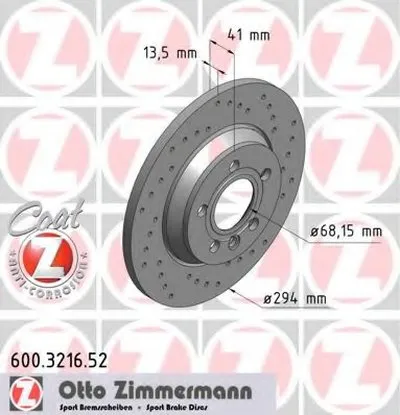 Тормозной диск SPORT BRAKE DISC COAT Z ZIMMERMANN купить
