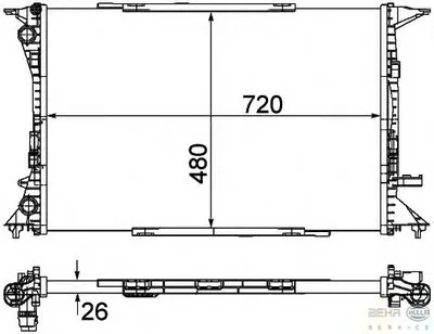 Радиатор, охлаждение двигателя BEHR HELLA SERVICE купить