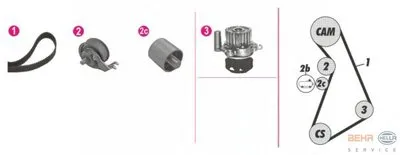 Водяной насос + комплект зубчатого ремня BEHR HELLA SERVICE купить