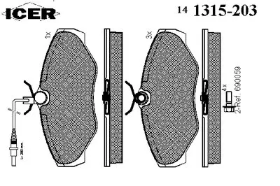 Комплект тормозных колодок, дисковый тормоз ICER купить