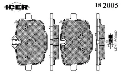 Комплект тормозных колодок, дисковый тормоз ICER купить