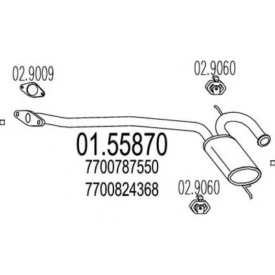 Средний глушитель выхлопных газов MTS купить