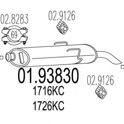 Глушитель выхлопных газов конечный MTS купить