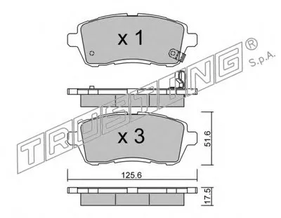 Комплект тормозных колодок, дисковый тормоз TRUSTING купить