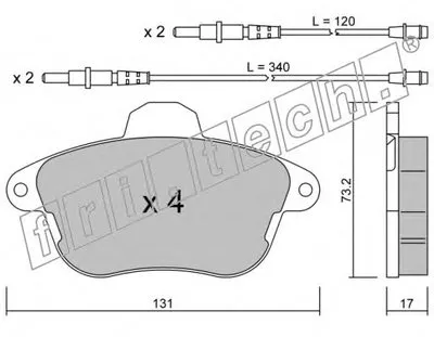 Комплект тормозных колодок, дисковый тормоз fri.tech. купить