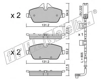 Комплект тормозных колодок, дисковый тормоз fri.tech. купить