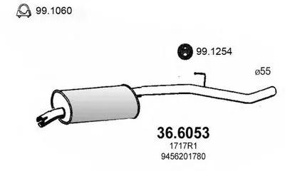 Средний глушитель выхлопных газов ASSO купить
