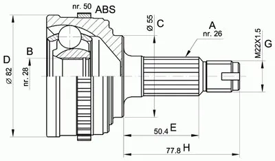 Шарнирный комплект, приводной вал SPIN OPEN PARTS купить