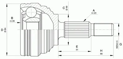 Шарнирный комплект, приводной вал SPIN OPEN PARTS купить