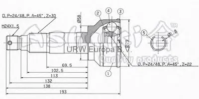 Шарнирный комплект, приводной вал ASHUKI купить