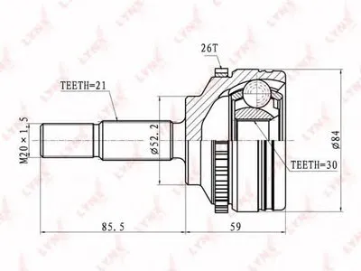 Шарнирный комплект, приводной вал LYNXauto купить
