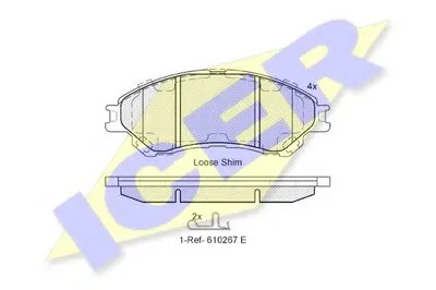 Комплект тормозных колодок, дисковый тормоз ICER купить