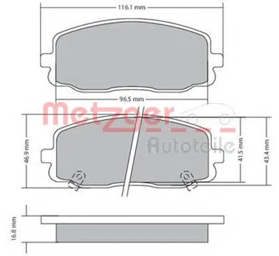 Комплект тормозных колодок, дисковый тормоз METZGER купить