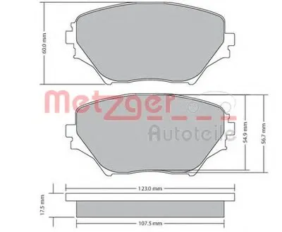 Комплект тормозных колодок, дисковый тормоз METZGER купить