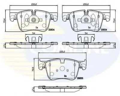 Комплект тормозных колодок, дисковый тормоз Comline COMLINE купить