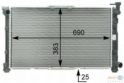 Радиатор, охлаждение двигателя BEHR HELLA SERVICE HELLA купить