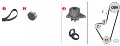 Водяной насос + комплект зубчатого ремня BEHR HELLA SERVICE HELLA купить