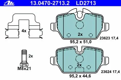 Комплект тормозных колодок, дисковый тормоз ATE Ceramic ATE купить
