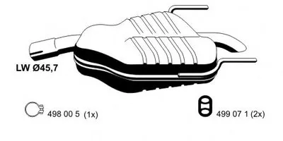 Глушитель выхлопных газов конечный ERNST купить