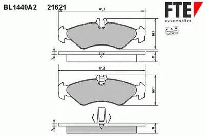 Комплект тормозных колодок, дисковый тормоз FTE купить