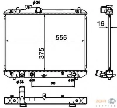 Радиатор, охлаждение двигателя BEHR HELLA SERVICE купить