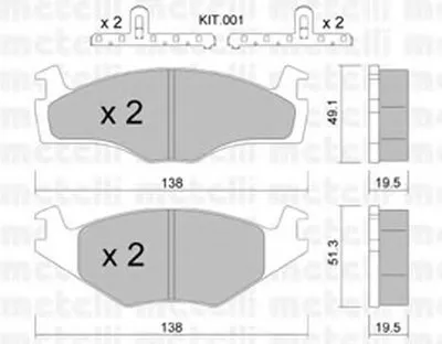 Комплект тормозных колодок, дисковый тормоз METELLI купить