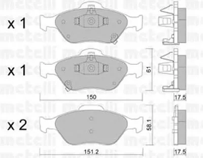 Комплект тормозных колодок, дисковый тормоз METELLI купить