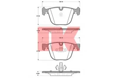Комплект тормозных колодок, дисковый тормоз NK купить