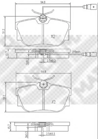 Комплект тормозных колодок, дисковый тормоз MAPCO купить