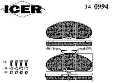 Комплект тормозных колодок, дисковый тормоз ICER купить