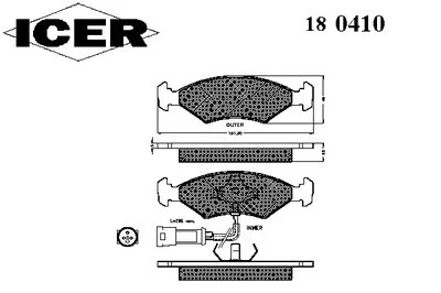 Комплект тормозных колодок, дисковый тормоз ICER купить