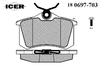 Комплект тормозных колодок, дисковый тормоз ICER купить