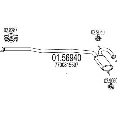 Средний глушитель выхлопных газов MTS купить