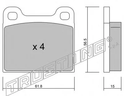 Комплект тормозных колодок, дисковый тормоз TRUSTING купить