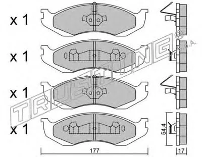 Комплект тормозных колодок, дисковый тормоз TRUSTING купить