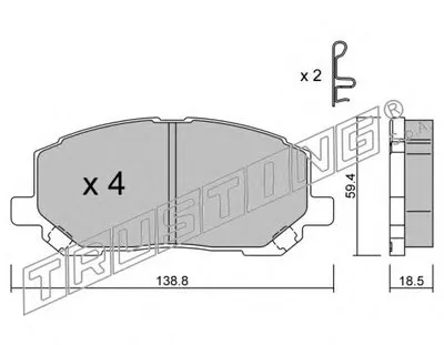 Комплект тормозных колодок, дисковый тормоз TRUSTING купить