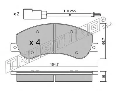 Комплект тормозных колодок, дисковый тормоз TRUSTING купить
