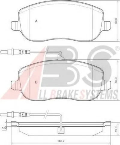 Комплект тормозных колодок, дисковый тормоз A.B.S. купить