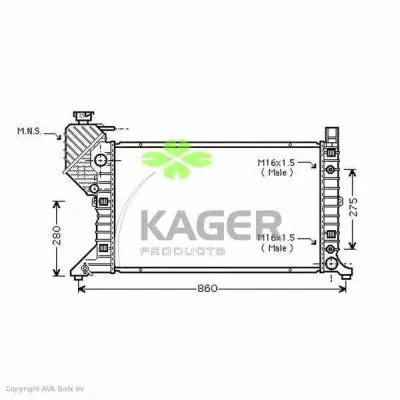 Радиатор, охлаждение двигателя KAGER купить