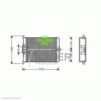 Теплообменник, отопление салона KAGER купить
