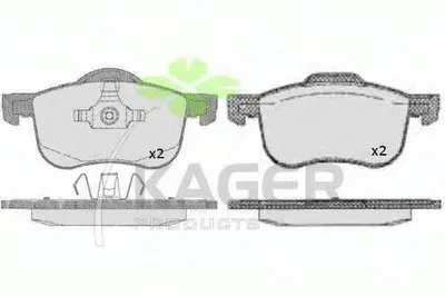 Комплект тормозных колодок, дисковый тормоз KAGER купить