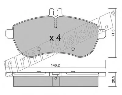 Комплект тормозных колодок, дисковый тормоз fri.tech. купить