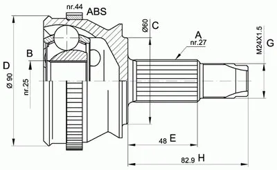 Шарнирный комплект, приводной вал SPIN OPEN PARTS купить