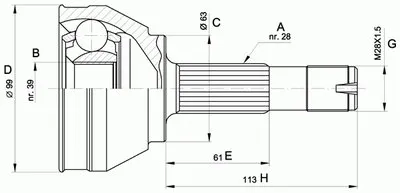 Шарнирный комплект, приводной вал SPIN OPEN PARTS купить