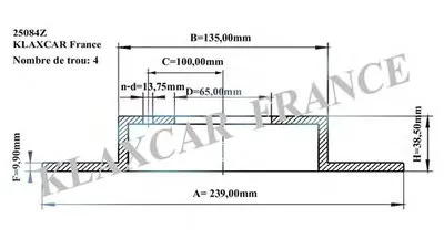 Тормозной диск KLAXCAR FRANCE купить